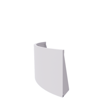 Τοίχος συγκράτησης από χάλυβα - Εξωτερική καμπυλή - 100 x 100 x 60 cm - RAL9010 ματ (λευκό)