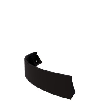 Τοίχος συγκράτησης από χάλυβα - Εξωτερική καμπυλή - 150 x 150 x 30 cm - RAL9005 ματ (μαύρο)