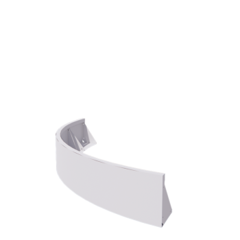 Τοίχος συγκράτησης από χάλυβα - Εξωτερική καμπυλή - 150 x 150 x 30 cm - RAL9010 ματ (λευκό)