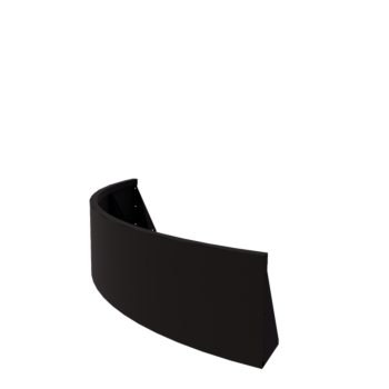 Τοίχος συγκράτησης από χάλυβα - Εξωτερική καμπυλή - 150 x 150 x 40 cm - RAL9005 ματ (μαύρο)