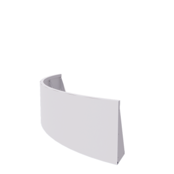 Τοίχος συγκράτησης από χάλυβα - Εξωτερική καμπυλή - 150 x 150 x 50 cm - RAL9010 ματ (λευκό)