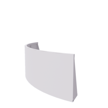 Τοίχος συγκράτησης από χάλυβα - Εξωτερική καμπυλή - 150 x 150 x 60 cm - RAL9010 ματ (λευκό)