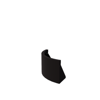 Τοίχος συγκράτησης από χάλυβα - Εξωτερική καμπυλή - 50 x 50 x 30 cm - RAL9005 ματ (μαύρο)