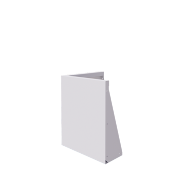 Τοίχος συγκράτησης από χάλυβα - Εξωτερική γωνία - 50 x 50 x 60 cm - RAL9010 ματ (λευκό)