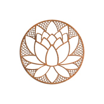 Διακόσμηση τοίχου από χάλυβα Corten - Λωτός Small - 50 x 50 cm