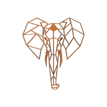 Διακόσμηση τοίχου από χάλυβα Corten - λέφαντας 1.0 Small - 60 x 51,7 cm