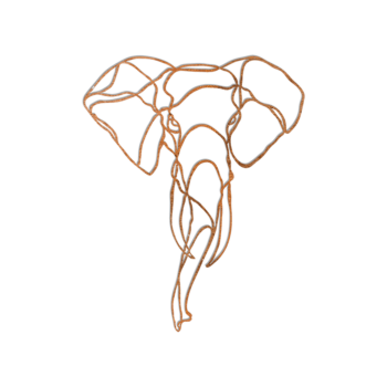 Διακόσμηση τοίχου από χάλυβα Corten - λέφαντας 1.0 Small - 60 x 48,1 cm