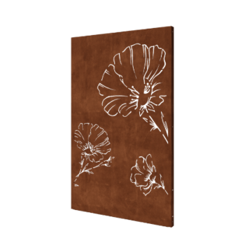 Πάνελ από ατσάλι corten παπαρούνα 120 x 6 x 190 cm