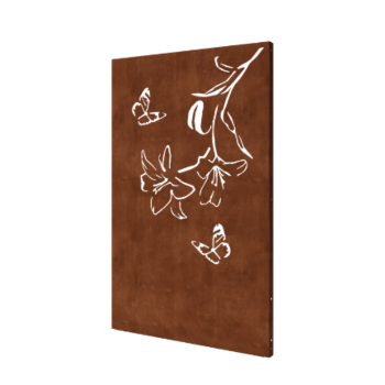 Πάνελ από ατσάλι corten κρίνος 120 x 6 x 190 cm