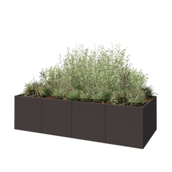 Ζαρντινιέρα XXL από χάλυβα - Ορθογώνιο - 320 x 120 x 80 cm - RAL7016 ματ (ανθρακί γκρι) - Χωρίς πλάκα βάσης