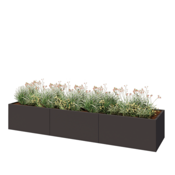 Ζαρντινιέρα XXL από χάλυβα - Ορθογώνιο - 360 x 80 x 60 cm - RAL7016 ματ (ανθρακί γκρι) - Με πλάκα βάσης