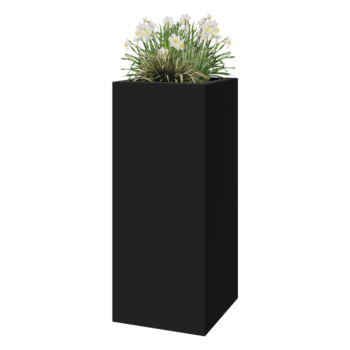 πολυεστερική γλάστρα - Τετράγωνο - 50 x 50 x 120 cm - RAL7021 ματ (μαύρο γκρι) - Με βάση
