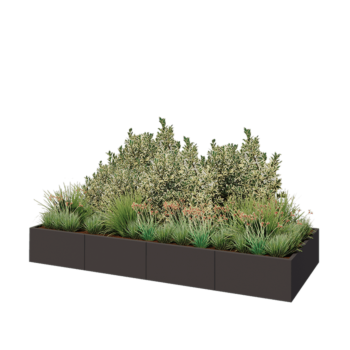 Ζαρντινιέρα XXL από χάλυβα - Ορθογώνιο - 320 x 120 x 40 cm - RAL7016 ματ (ανθρακί γκρι) - Με πλάκα βάσης