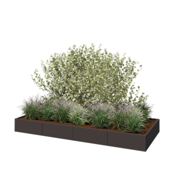 Ζαρντινιέρα XXL από χάλυβα - Ορθογώνιο - 320 x 120 x 30 cm - RAL7016 ματ (ανθρακί γκρι) - Χωρίς πλάκα βάσης