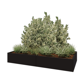 Ζαρντινιέρα XXL από χάλυβα - Ορθογώνιο - 200 x 100 x 30 cm - RAL9005 ματ (μαύρο) - Χωρίς πλάκα βάσης