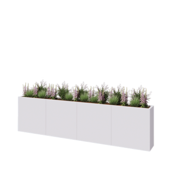 Ζαρντινιέρα XXL από χάλυβα - Ορθογώνιο - 320 x 30 x 80 cm - RAL9010 ματ (λευκό) - Χωρίς πλάκα βάσης