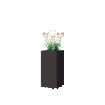 Ζαρντινιέρα από χάλυβα - Τετράγωνο - 30 x 30 x 60 cm - RAL7016 ματ (ανθρακί γκρι) - Με πλάκα βάσης - Με πόδια