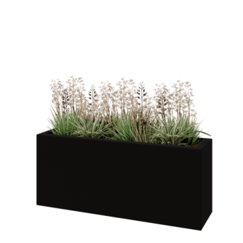 πολυεστερική γλάστρα - Ορθογώνιο - 120 x 30 x 50 cm - RAL9005 ματ (μαύρο) - Με βάση
