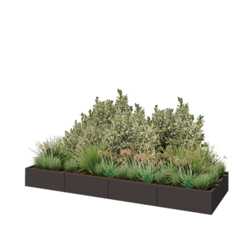 Ζαρντινιέρα XXL από χάλυβα - Ορθογώνιο - 320 x 100 x 30 cm - RAL7016 ματ (ανθρακί γκρι) - Χωρίς πλάκα βάσης