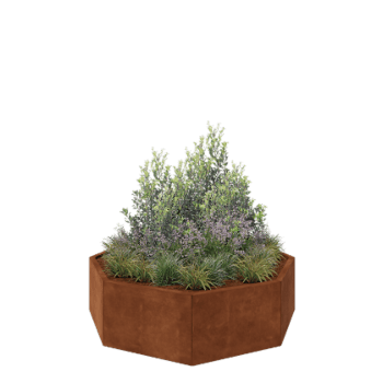 Ζαρντινιέρα από χάλυβα Corten - Οκτάγωνο - 144,9 x 144,9 x 40 cm - Χωρίς πλάκα βάσης