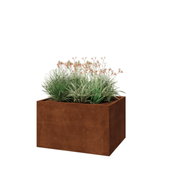 Ζαρντινιέρα από χάλυβα Corten - Ορθογώνιο - 100 x 80 x 60 cm - Χωρίς πλάκα βάσης