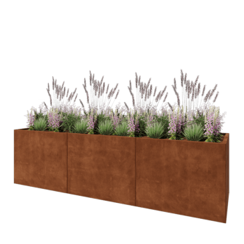Ζαρντινιέρα XXL από χάλυβα Corten - Ορθογώνιο - 300 x 80 x 80 cm - Χωρίς πλάκα βάσης