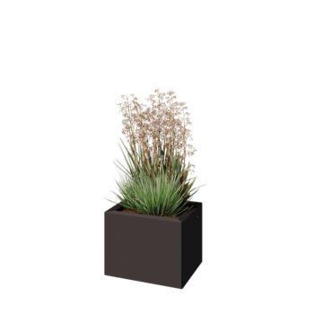 Ζαρντινιέρα από χάλυβα - Ορθογώνιο - 40 x 30 x 30 cm - Άλλο χρώμα RAL - Με πλάκα βάσης