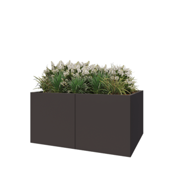 Ζαρντινιέρα XXL από χάλυβα - Ορθογώνιο - 160 x 120 x 80 cm - RAL7016 ματ (ανθρακί γκρι) - Με πλάκα βάσης