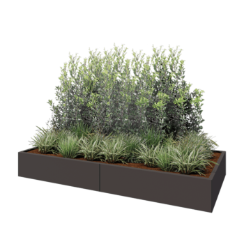 Ζαρντινιέρα XXL από χάλυβα - Ορθογώνιο - 240 x 100 x 30 cm - Άλλο χρώμα RAL - Χωρίς πλάκα βάσης