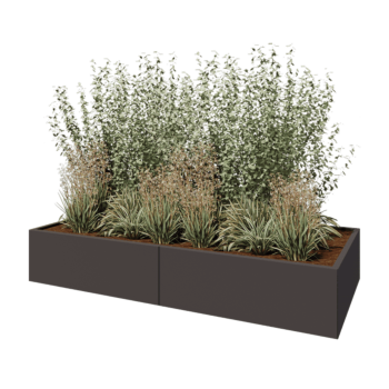 Ζαρντινιέρα XXL από χάλυβα - Ορθογώνιο - 240 x 100 x 40 cm - Άλλο χρώμα RAL - Με πλάκα βάσης