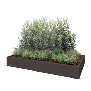 Ζαρντινιέρα XXL από χάλυβα - Ορθογώνιο - 240 x 120 x 30 cm - Άλλο χρώμα RAL - Με πλάκα βάσης