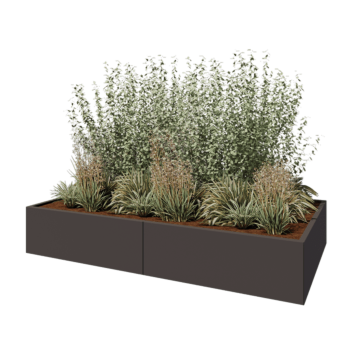 Ζαρντινιέρα XXL από χάλυβα - Ορθογώνιο - 240 x 120 x 40 cm - Άλλο χρώμα RAL - Χωρίς πλάκα βάσης