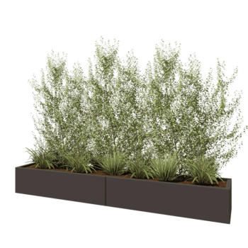 Ζαρντινιέρα XXL από χάλυβα - Ορθογώνιο - 240 x 40 x 30 cm - RAL7016 ματ (ανθρακί γκρι) - Με πλάκα βάσης