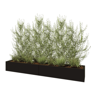 Ζαρντινιέρα XXL από χάλυβα - Ορθογώνιο - 240 x 40 x 30 cm - RAL9005 ματ (μαύρο) - Χωρίς πλάκα βάσης