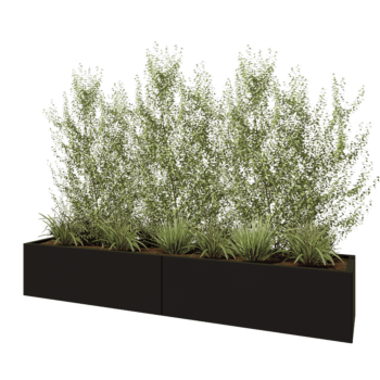 Ζαρντινιέρα XXL από χάλυβα - Ορθογώνιο - 240 x 50 x 40 cm - RAL9005 ματ (μαύρο) - Χωρίς πλάκα βάσης