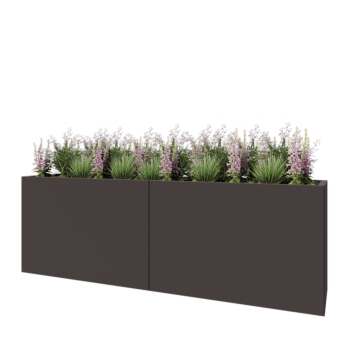 Ζαρντινιέρα XXL από χάλυβα - Ορθογώνιο - 240 x 50 x 80 cm - Άλλο χρώμα RAL - Χωρίς πλάκα βάσης