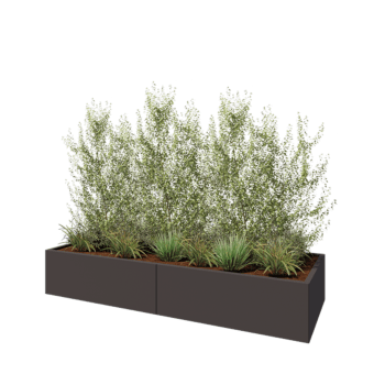 Ζαρντινιέρα XXL από χάλυβα - Ορθογώνιο - 240 x 80 x 40 cm - RAL7016 ματ (ανθρακί γκρι) - Με πλάκα βάσης