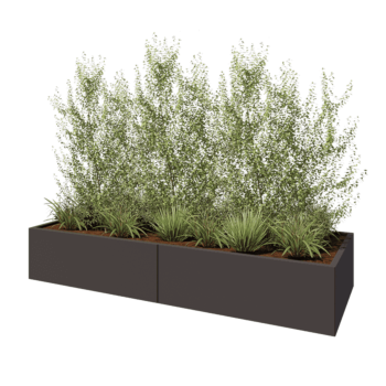 Ζαρντινιέρα XXL από χάλυβα - Ορθογώνιο - 240 x 80 x 40 cm - Άλλο χρώμα RAL - Με πλάκα βάσης