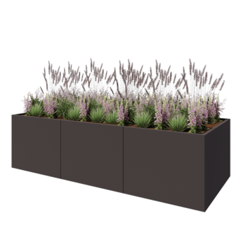 Ζαρντινιέρα XXL από χάλυβα - Ορθογώνιο - 300 x 120 x 80 cm - Άλλο χρώμα RAL - Χωρίς πλάκα βάσης