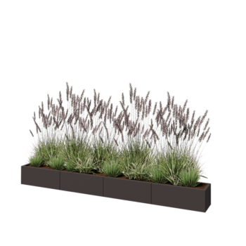 Ζαρντινιέρα XXL από χάλυβα - Ορθογώνιο - 320 x 30 x 30 cm - Άλλο χρώμα RAL - Χωρίς πλάκα βάσης