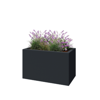 πολυεστερική γλάστρα - Ορθογώνιο - 100 x 50 x 60 cm - RAL7021 ματ (μαύρο γκρι) - Με βάση