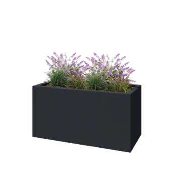 πολυεστερική γλάστρα - Ορθογώνιο - 120 x 50 x 60 cm - RAL7021 ματ (μαύρο γκρι) - Με βάση