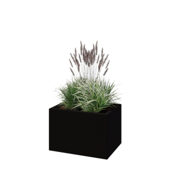 πολυεστερική γλάστρα - Ορθογώνιο - 60 x 40 x 40 cm - RAL9005 ματ (μαύρο) - Με βάση