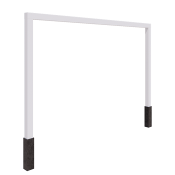 Πέργκολα από χάλυβα - Ίσιο - 400 x 230 cm - RAL9010 ματ (λευκό) - Με βάση από σκυρόδεμα