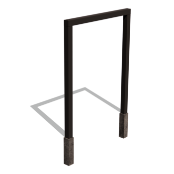 Πέργκολα από χάλυβα - Ίσιο - 200 x 230 cm - RAL9005 ματ (μαύρο) - Χωρίς βάση από σκυρόδεμα