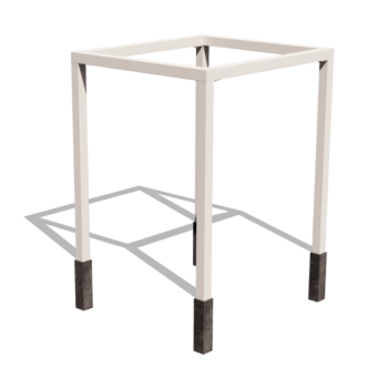 Πέργκολα από χάλυβα - Τετράγωνο - 224 x 200 x 230 cm - RAL9010 ματ (λευκό) - Με βάση από σκυρόδεμα