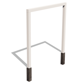 Πέργκολα από χάλυβα - Ίσιο - 250 x 230 cm - RAL9010 ματ (λευκό) - Με βάση από σκυρόδεμα