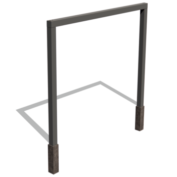 Πέργκολα από χάλυβα - Ίσιο - 300 x 230 cm - RAL9005 ματ (μαύρο) - Με βάση από σκυρόδεμα