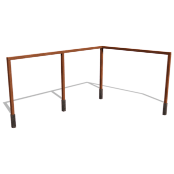 Πέργκολα από ατσάλι corten γωνιακή διαμόρφωση 600 x 412 cm