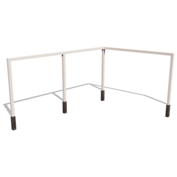Πέργκολα από χάλυβα - Γωνία - 600 x 412 x 230 cm - RAL9005 ματ (μαύρο) - Με βάση από σκυρόδεμα